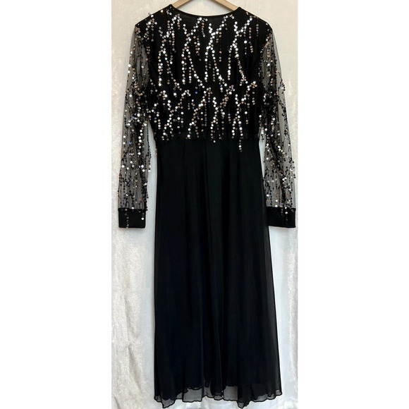 Made with Love Sheer Sequins Formal Maxi Dress Size XL Wedding Mother Bride NWT - Picture 14 of 16